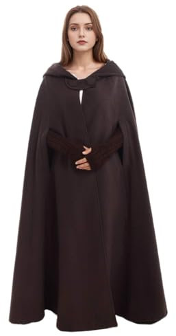 GRACEART Gothic Mittelalter Unisex Poncho Cape Fledermaus Shal Umhang Überwurf (Lang- Kaffee)