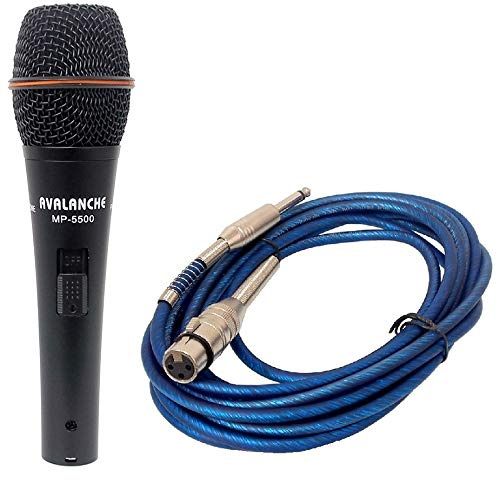 Avalanche Unidirectional AA Battery Condenser Wired Vocal Microphone ON/Off Switch with 16FT XLR Cable Karaoke, Conference Mic