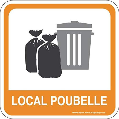AUA SIGNALETIQUE - Local Poubelle FunSign-A - orange