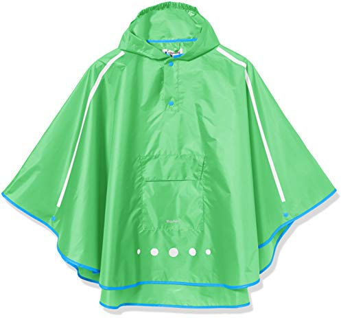 Playshoes Unisex Kinder Regen-poncho Faltbar Regenjacke Regenmantel Regenbekleidung, Grün, XL EU