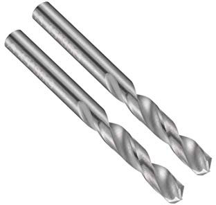 sourcing map Forets en carbure monobloc de 3,45 mm à tige droite pour acier dur en alliage d'acier inoxydable, trempé à 50 HRC, 2 pièces