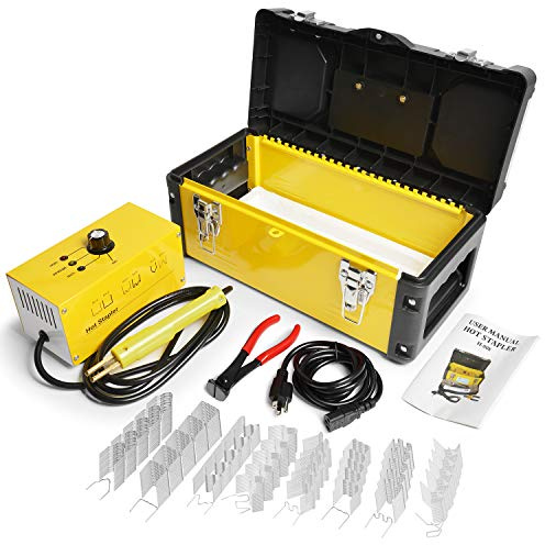 OIMERRY Bumper Plastic Welding Kit, 110V Hot Stapler Gun Plastic Welder with 800pcs Staples