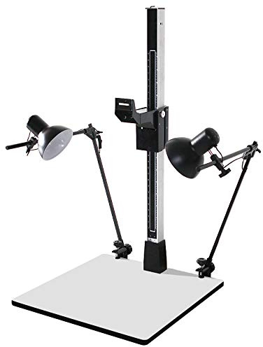 Professional Large Copy Stand Rostrum with Lights and Daylight Bulbs Counterbalanced Camera Mount