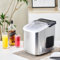 BonChoice Ice Maker Machine Counter Top for Home, Electric Ice Cube Maker with Scoop & Basket, 9 Bullet Ice Cube Ready in 6-13 Mins Portable for Home/Commercial (Silver)