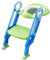 Straame Toddler Toilet Ladder Seat - Adjustable Potty-Training Seat, Soft Cushion Seat and Anti-Slip Steps Design - Easy to Install Portable Children Potty Training Chair (Green-blue)