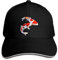 Baseball Cap Koi Fisch Baseball Cap Koi Fisch schwarzer Hystereseneinstellbarer Casual Hip Hop lustig im Freien Schirmmütze