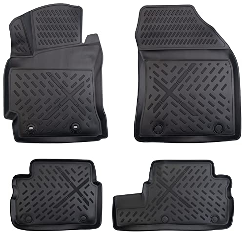 Design 3D Gummimatten Set für Toyota AURIS (II) ab 2012 | Extra hoher 5cm Rand