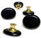 uulu 4 Stück Natürlich Stein Knöpfe Ziehgriffe Art-Deco knopfgriffe Messing knopf Möbelgriff Möbelknopf für Home Decorating Schubladengriffe mit Schrauben (Schwarzer Obsidian)