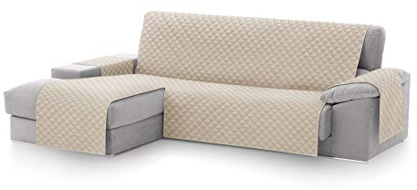 Textilhome Sofa Überzug MALU, Sofaüberwurf L Form Links, Sofaschutz Größe 240 cm, Couch Überzug Gepolstert, Sofaschoner SofaÜberwurf Schutzdecke, Universell, Haustierfreundlich, Elfenbein