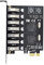 Xiwai Adaptador de tarjeta de expansión PCI-E a USB 3.0 HUB PCI Express de 7 puertos para placa base