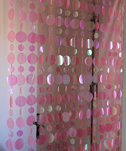 YINWUJIA 1m * 5strips, Silber Blase Perlen Vorhang Pailletten Vorhänge Innentürvorhänge Bühne Hintergrund Festivals Hochzeitsbedarf Schnurvorhänge für Türen (Color : Pink, Size : 10strips)