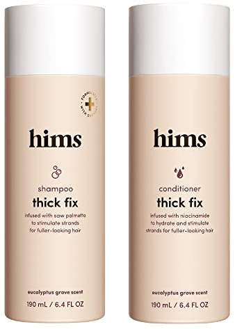 hims Thick Fix Shampoo and Conditioner Set for Men- Thickening, Moisturizing, Reduces Shedding- Color Safe Hair Loss Shampoo and Conditioner- 2 pack, 6.4oz