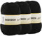 Baumwollgarn 100% Baumwolle 220 Meter zum Stricken und Häkeln, Packung mit 3 x 100g, Farbe Schwarz