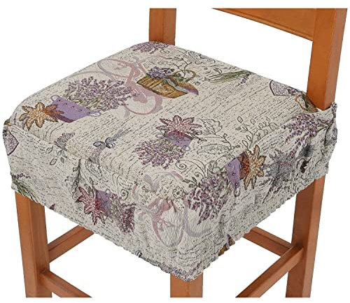 Casatessile Cuscino coprisedia sfoderabile con Fascia Elastica Lavanda LUXORY