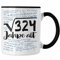 Trendation - 18. Geburtstag Geschenk Tasse Quadratwurzel 324 18er Lustige Idee Mathematiker (Schwarz)