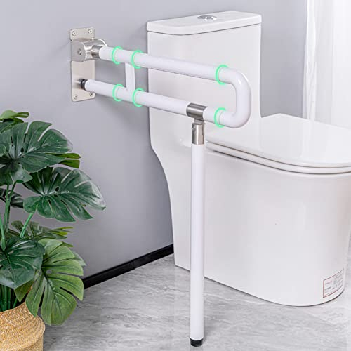 Opaltool Wandstützgriff Klappgriff, WC Haltegriff Toilette Klappbar mit Fluoreszierendem Gürtel, Anti-Rutsch Toiletten Wandstützgriff für Behinderte, ältere Menschen Schwangere (Belastung 200kg/440lb)