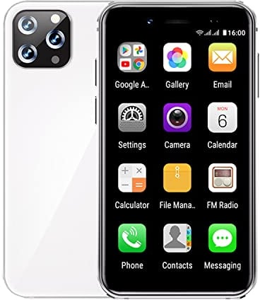 Hipipooo Piccoli mini telefoni cellulari 3G Dual SIM Android sbloccato telefono, 2 GB + 32 GB, display 3.0 ''HD, batteria 1100 mAh, fotocamera 2 MP + 5 MP, Android 8.1 Student Mini SmartPhone