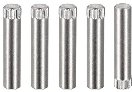 sourcing map 5 Stück Rändelkopf Flach Abgeschrägtes Ende Dübelstift 5x25mm 304 Edelstahl Holz Etagenbett Regale Stützregale Elemente Befestigung