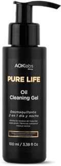 AOKlabs - Oil Cleaning 2 in 1 (100 ml), Natürliches Gesichtsreinigungsgel und Make-up-Entferner mit natürlichen Inhaltsstoffen zur Befeuchtung, Erweichung und Reinigung aller Hauttypen
