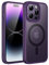 JETech Magnetic Case for iPhone 14 Pro Max 6.7-Inch Compatible with MagSafe, Translucent Matte Back Slim Shockproof Phone Cover (Deep Purple)