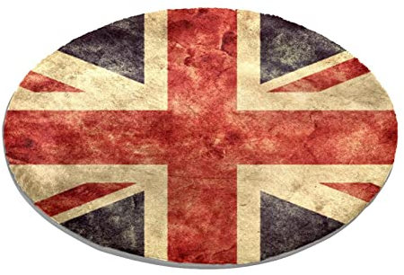Runder Teppich für Schlafzimmer, Wohnzimmer, Arbeitszimmer, Union Jack, Vintage-Flagge