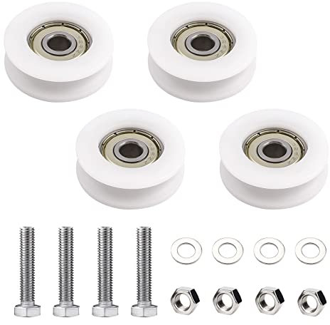 UFURMATE Greenhouse Door Wheel, 4Pcs Sliding Greenhouse Door Roller Kits Garden Sliding Door Rollers Plastic Sliding Door Runners Glass Roller Replacement Kit, 30mm Diameter