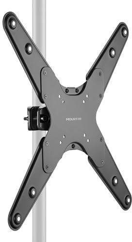 Mount-It! TV Pole Mount, Fits 32 to 55 Screens, Universal VESA 75x75 to 400x400, Full-Motion Tilt, Swivel & Rotate, Clamps to 1.1 - 1.96 Diameter Poles, Ideal for Gazebos, Trade Shows, & POS