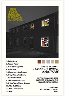 MEZUMI Arctic Monkeys Favourite Worst Nightmare Album Cover Leinwand Poster Wandkunst Dekor Druck Bild Gemälde für Wohnzimmer Schlafzimmer Dekoration ungerahmt 30 x 45 cm