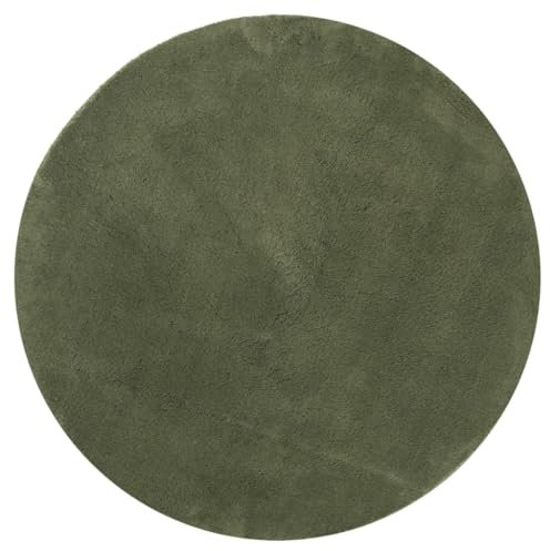 vidaXL Teppich HUARTE Kurzflor Weich und Waschbar Waldgrün Ø 200 cm