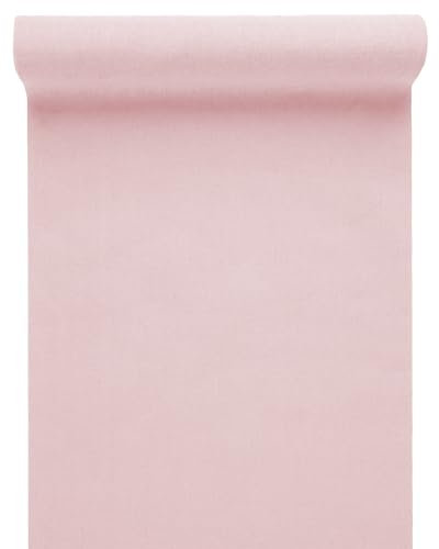 ZauberDeko 3m Tischband Leinenoptik Stoff Tischläufer Rosa Tischdeko Hochzeit Kommunion Konfirmation