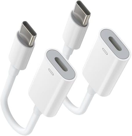 MoKo Lightning to USB C Cable Adapter 2 Pack, Lightning Female to USB C Male Adapter Connector for iPhone 15/15 Pro/15 Pro Max/15 Plus, Support 35W PD Fast Charging & Data Transfer, Not for Audio/OTG