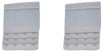 Paowsietiviity Estensori per reggiseno con cinghia di estensione 3 file 4 ganci regolabili allungati accessori per reggiseno intimo intimo azzurro, Set da 2 (grigio argento), as description