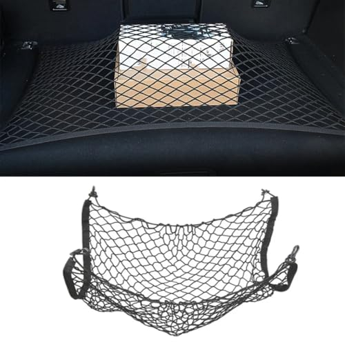 Zyfwzc Kofferraumnetz mit 4 Haken für VW Caddy 2K 2015-2019,Nylon-Ladungsnetz,Kofferraumnetz