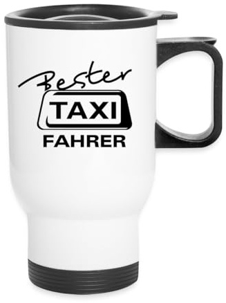 Spreadshirt Bester Taxi Fahrer Spruch Thermobecher mit Henkel