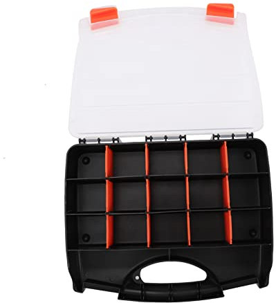 WATIIFUFU Scatola organizer per la conservazione degli attrezzi valigetta attrezzi kit cucina contenitori per la conservazione delle parti strumenti elettronici organizzatore di viti Black