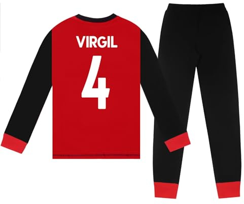 Liverpool FC Boys Virgil 4 Long Pyjamas Red Black 5-6 Years