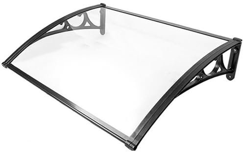 Auvent De Porte Et Fenêtres Largeur 60 80 90 100 120 180cm Marquise De Porte D'entrée,Auvent De Toit Patio Extérieur Abri De Pluie avec Support en Aluminium(60 cm x 100 cm)