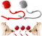 Qashu Pack of 2 interactive cat toy with Automatic Rechargeable Battery - cat toys 3 Speed Modes, LED Light, and Durable Design (RED & GREY 2pcs)