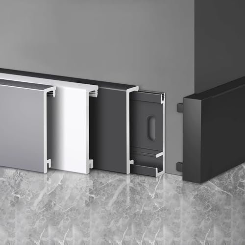 Raouoae Zócalos De Cocina De Aleación De Aluminio A Prueba De Humedad De 125cm - 2 Unidades, Ideales Para Cocinas Y Baños Modernos, Instalación Sencilla Y Duradera Para Interiores Contemporáneos(Weiß,