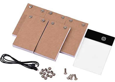 Mini LED Light Pad Set mit 5 Flip-Büchern, Zeichentablett Beleuchtungsbox, 300 Blätter Animationsskizzen-Kit, USB-Betrieb