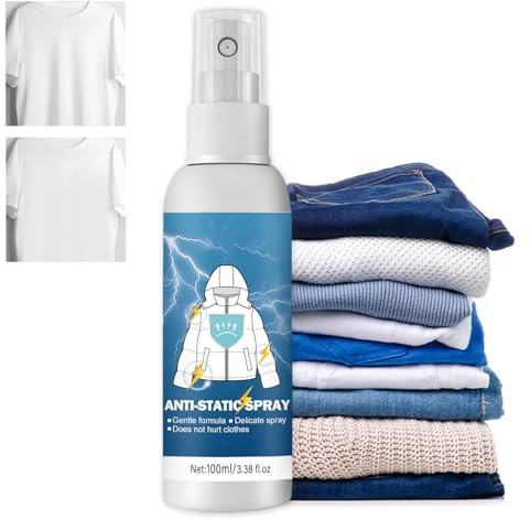 Antistatik Spray, 100ml Spray Antistatisch,Antistatik Spray Kleidung,für Kleidung,Textilien,Möbel,Reduziert Statische Aufladung