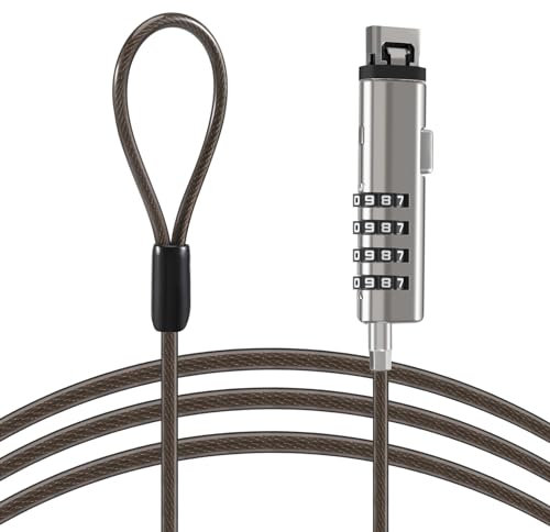 Sirxlevcy 4 Digital Universal Lock USB Laptop Security Cable Lock for Computer
