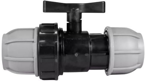 MYPURECORE MDPE Compression Fitting 20-50mm – Straight, Elbow, Tee, Stop End & Valve – BSP Threaded Water Pipe Connector – Leak-Proof Irrigation for Blue Pipe (Valve 25mm x 25mm)