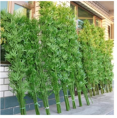 Grandi piante di bambù artificiali, alberi di plastica per esterni e interni, alti e fai da te, in finta seta di bambù con foglie, per recinzioni da giardino, privacy, cortile, ingresso