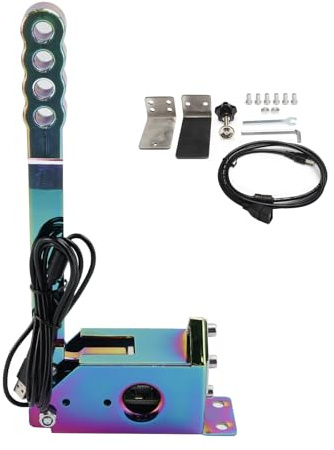 Bruce & Shark USB Handbremse für Sim Racing PC 64Bit mit Hall Sensor Kompatibel mit Logitech G25 G27 G29 T300 T500 Fanatec Assetto Corsa Dirt Rally Drift Rennspiele (farbig)