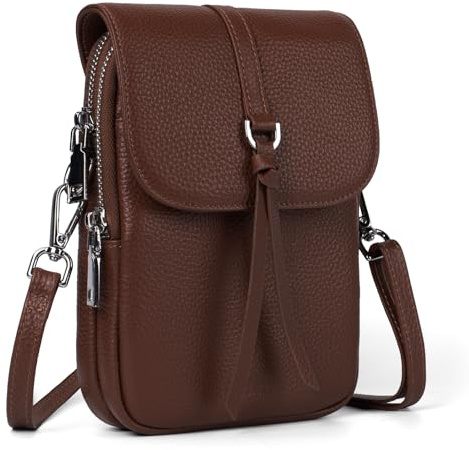 befen Echtleder Handytasche zum Umhängen Damen, RFID-Blockierung Handy Umhängetasche Damen Klein Handtasche Leder, Handytasche mit Geldbörse zum Umhängen, Crossbody Bag mit Verstellbar Schultergurt