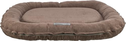 TRIXIE orthopädisches Hundekissen Vital Lennox oval 90 x 70 cm – braun | Orthopädischer Schaumkern für gelenkempfindliche Hunde – für Hunde, sorgfältig verarbeitet für angenehm weichen Schlafkomfort