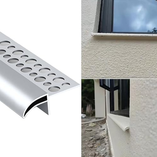 Dailify Perfil Antigoteo para El Borde del Alféizar de la Ventana, Canalones de Aluminio Recortables para Aleros de Tejado, Barra Desviadora de Agua de Lluvia(5m (16ft))