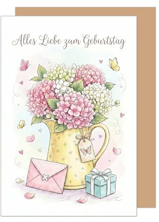 Edition Seidel Premium gratulationskort till födelsedagen med kuvert. Gratulationskort kort födelsedagskort ordspråk för man fru vän flickvän fjäril blommor (G3974 SW026)
