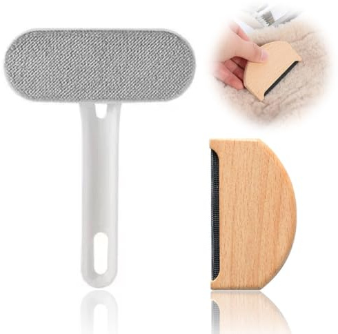 NOPVUFA 2 Piezas Peine de Cachemir Anti-Peluches Quitapelusas Cepillo para Lana y Cachemir Ropa Jerséis Tejidos de Lana Bufandas Abrigos Suave con la Tela Duradera
